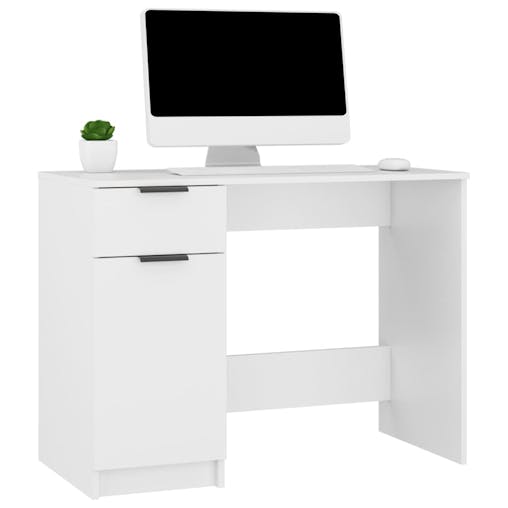 NNEVL Desk White 100x50x75 cm Engineered Wood