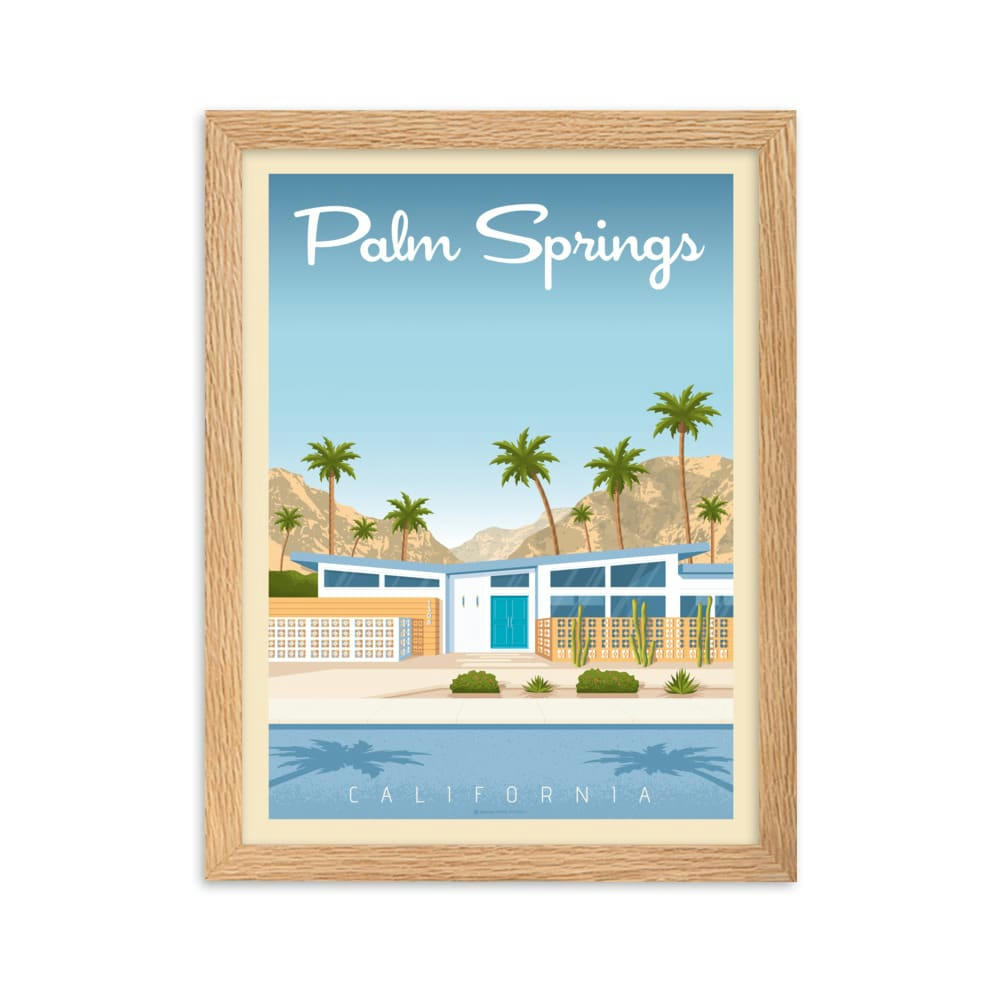 - Affiche Palm Springs Etats-Unis avec Cadre (Bois) 21x29,7 cm