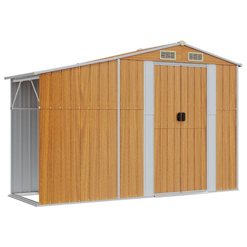 NNEVL Garden Shed Light Brown 277x192.5x179 cm Galvanised Steel