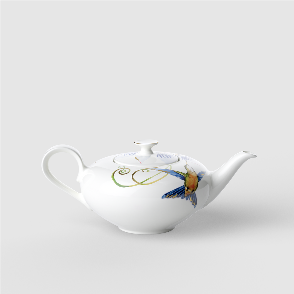 Amazonia Teapot - Multi-colored, 27.1 oz, Premium Bone Porcelain