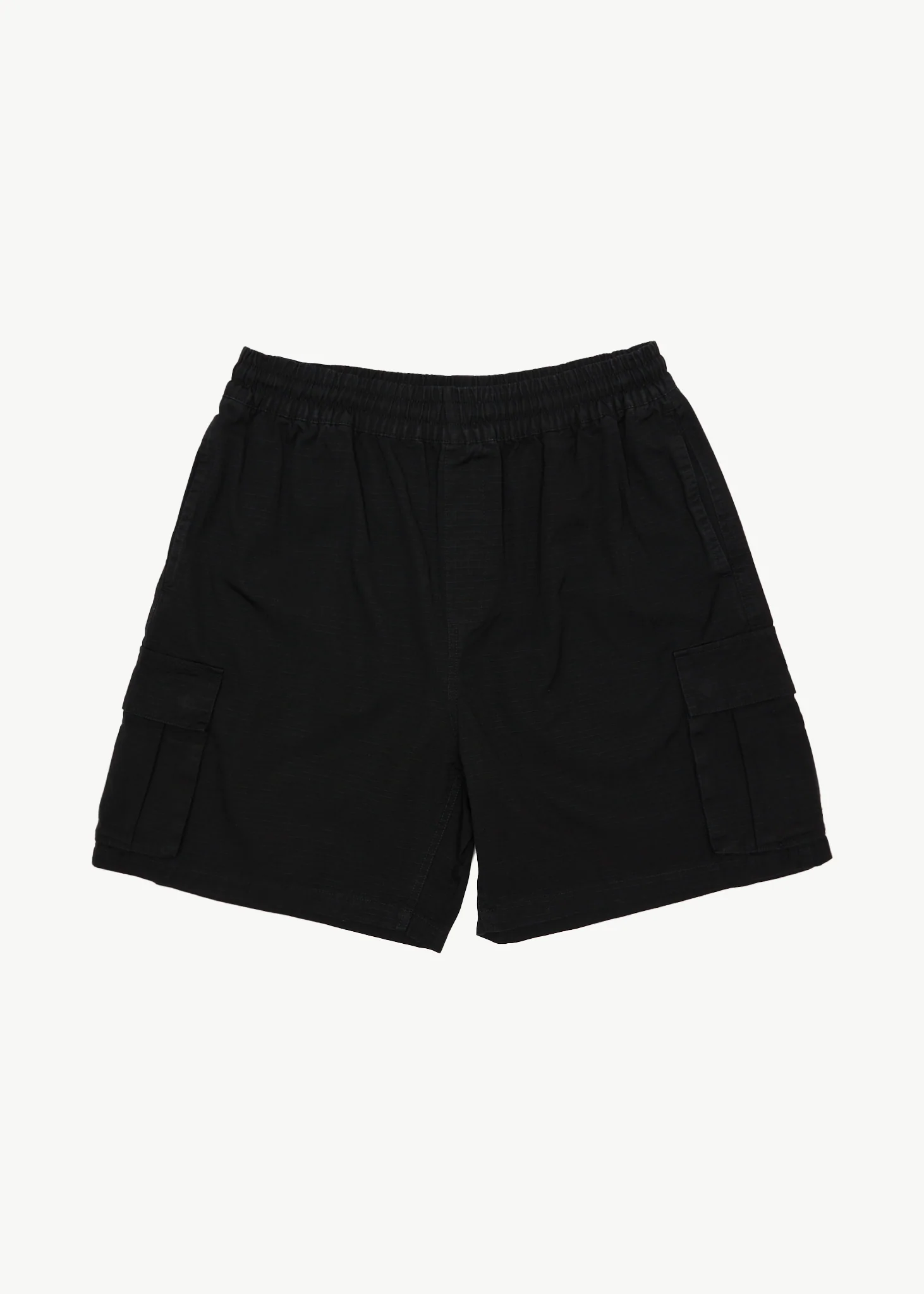 AFENDS Mens Ripped Out 98 - Oversized Cargo Short 20 - Black