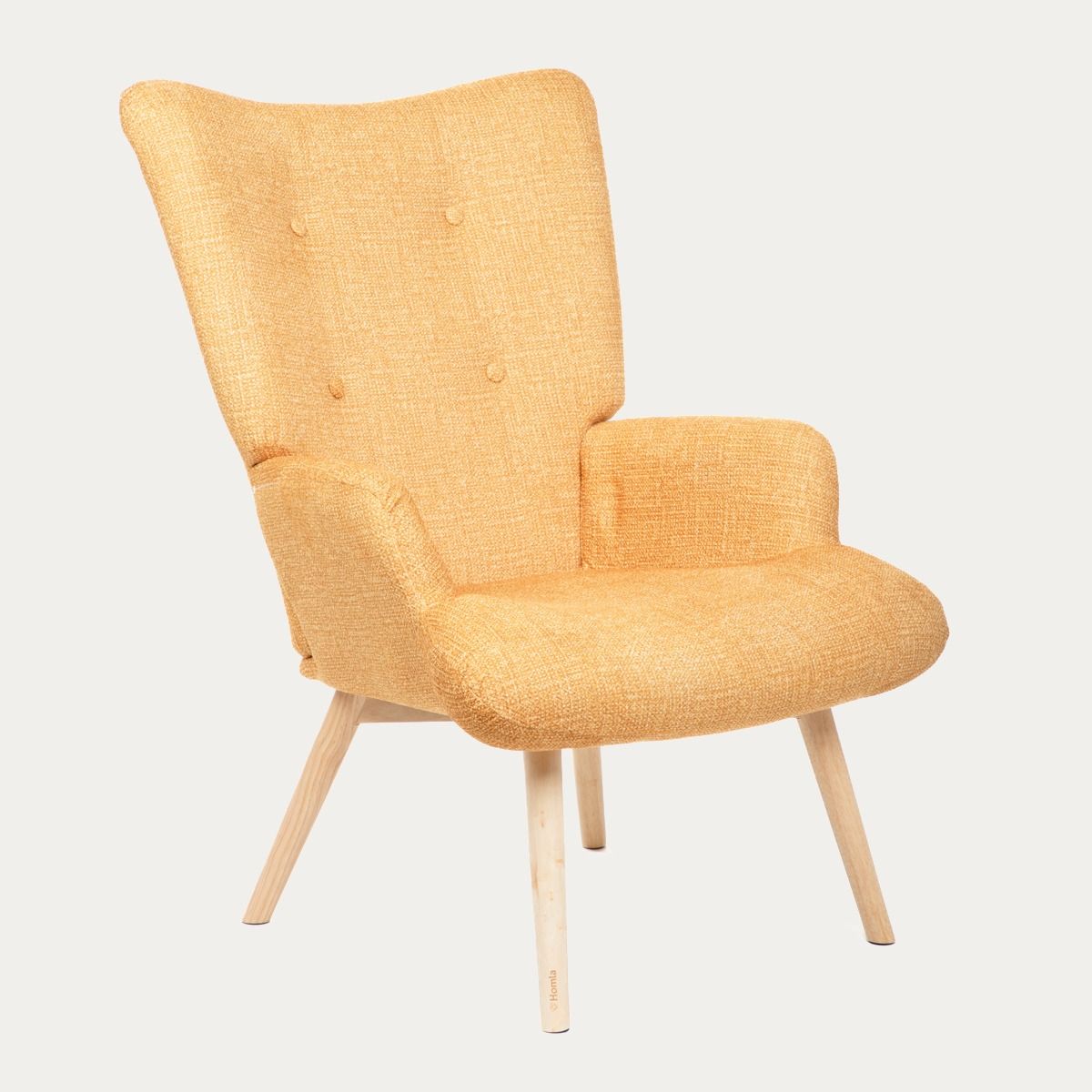 Fotel MOSS POP w tkaninie musztardowy 70x55x95 cm