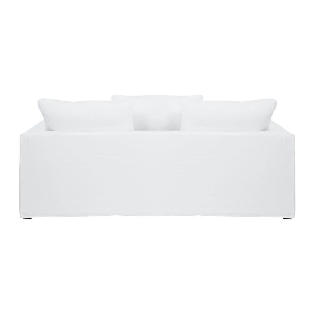 Celestin - Canapé 3 places en lin lavé blanc