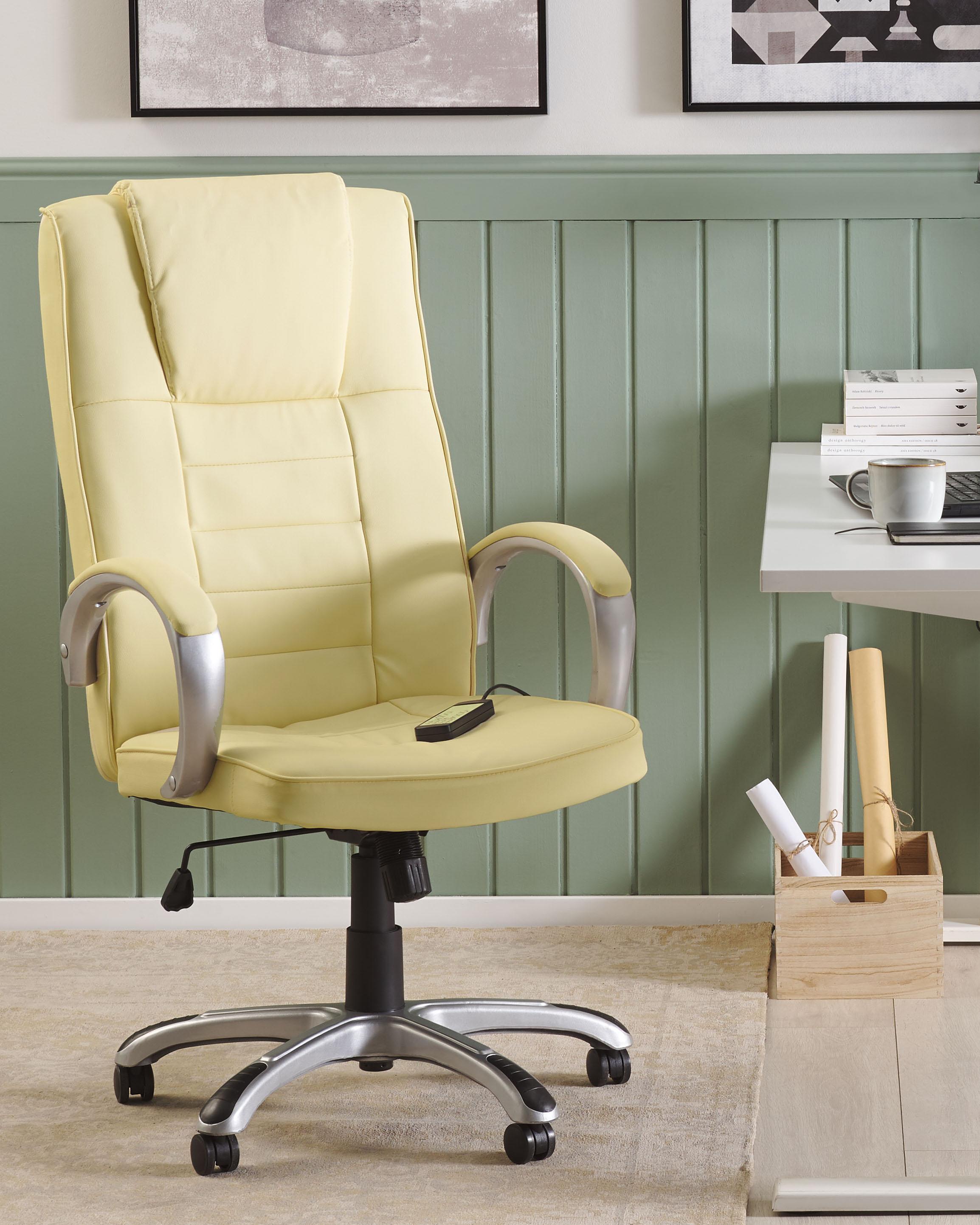 Massage Chair with Heating GRANDEUR Faux Leather Beige