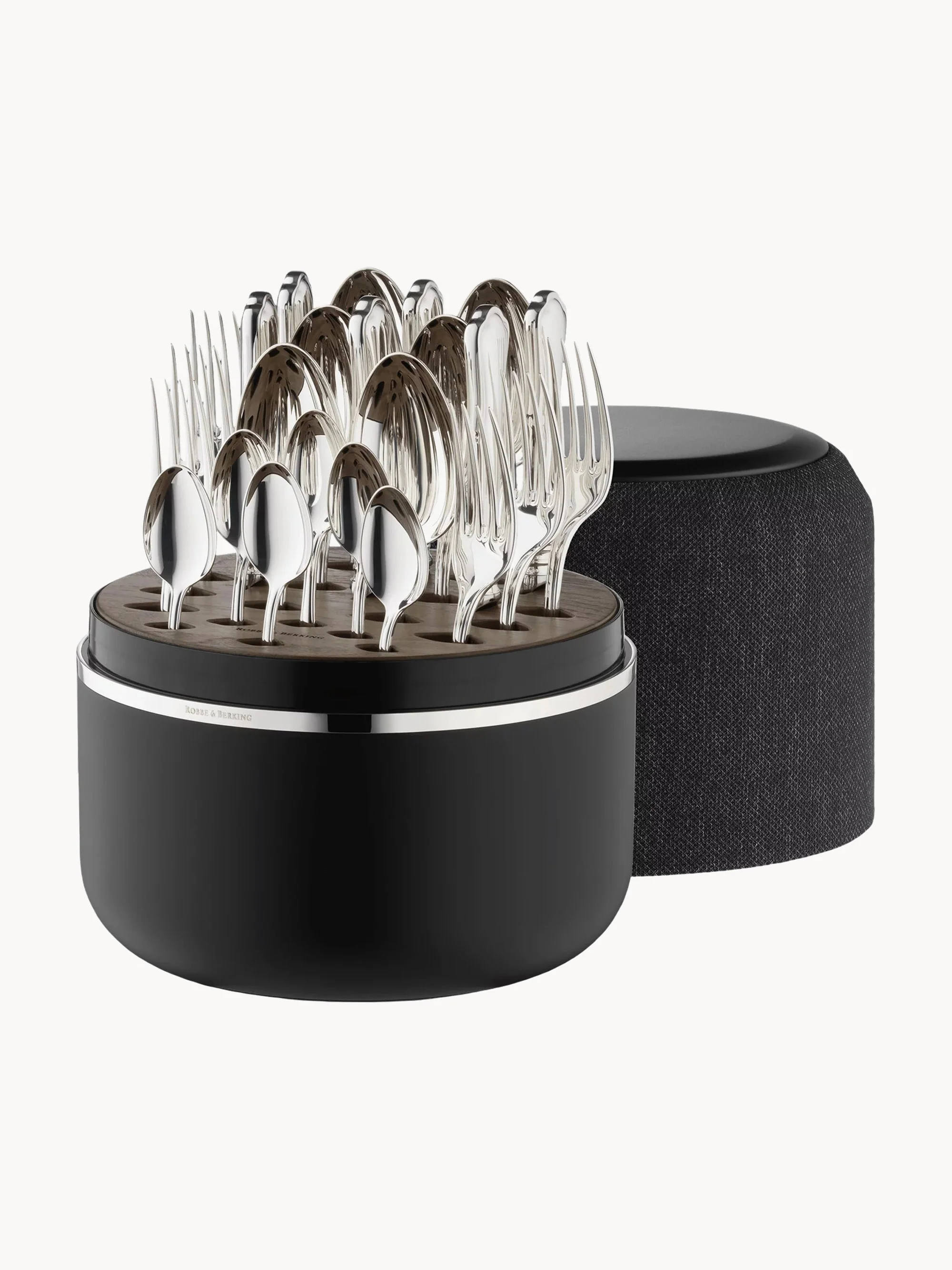 Handgefertigtes hochglanzpoliertes Besteck-Set Alt-Chippendale in Box, 6 Personen, 24er-Set