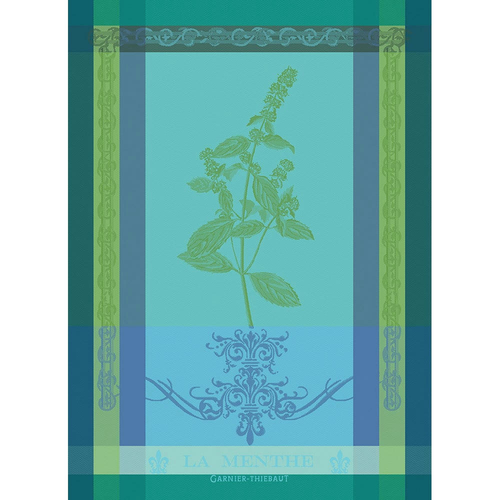 BRIN DE MENTHE CHLOROPHYLLE - Torchon  pur coton vert 56x77