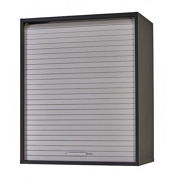 Meuble haut cuisine SIMMOB 60x72x35 cm noir rideau alu