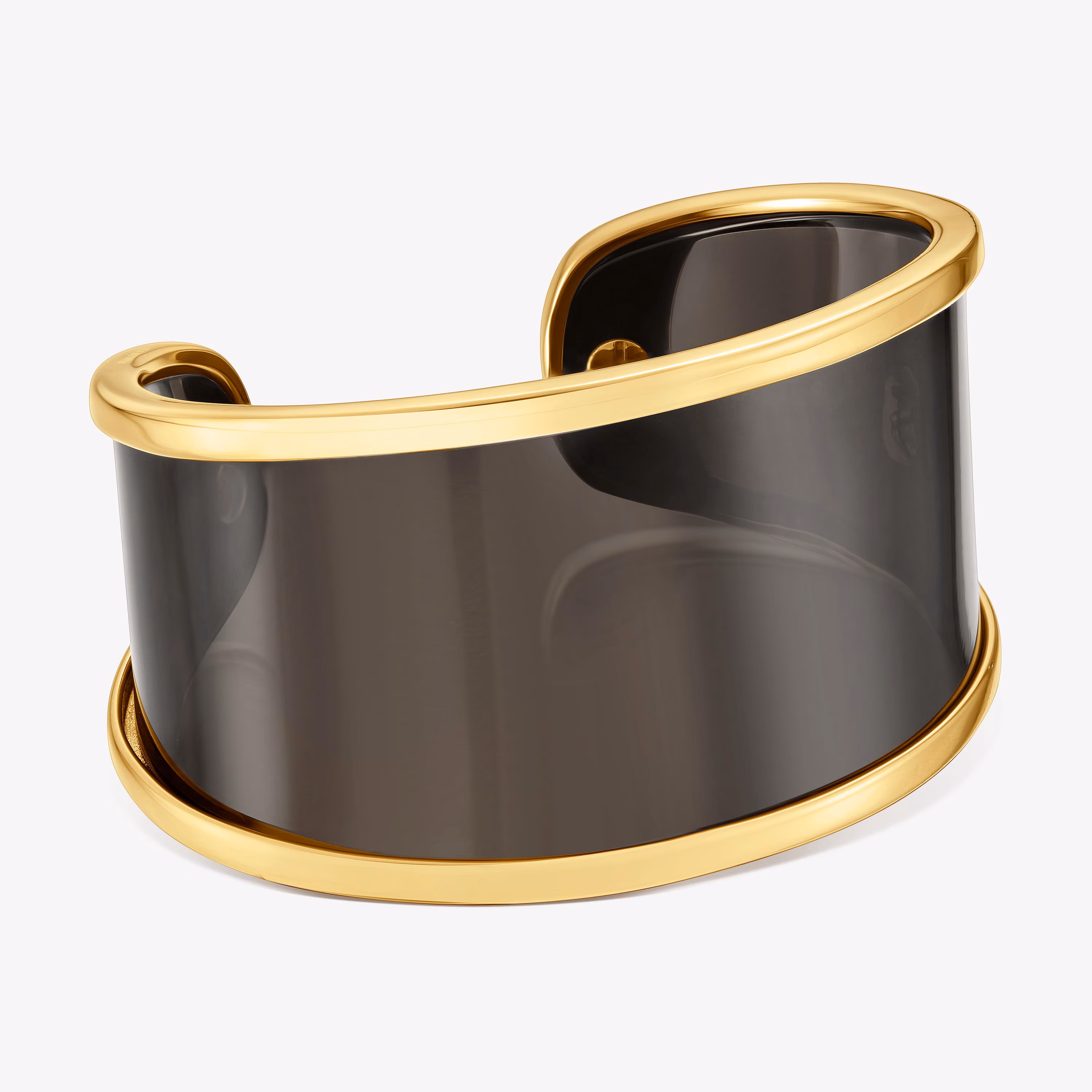 Pulsera esclava de acero dorado y resina negra Galaxy