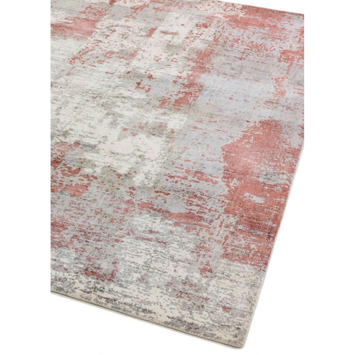 BYGAT - Tapis moderne fait main en Viscose Rose rouge 160x230 cm