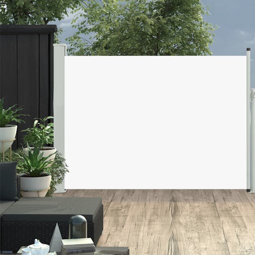 NNEVL Patio Retractable Side Awning 100x500 cm Cream