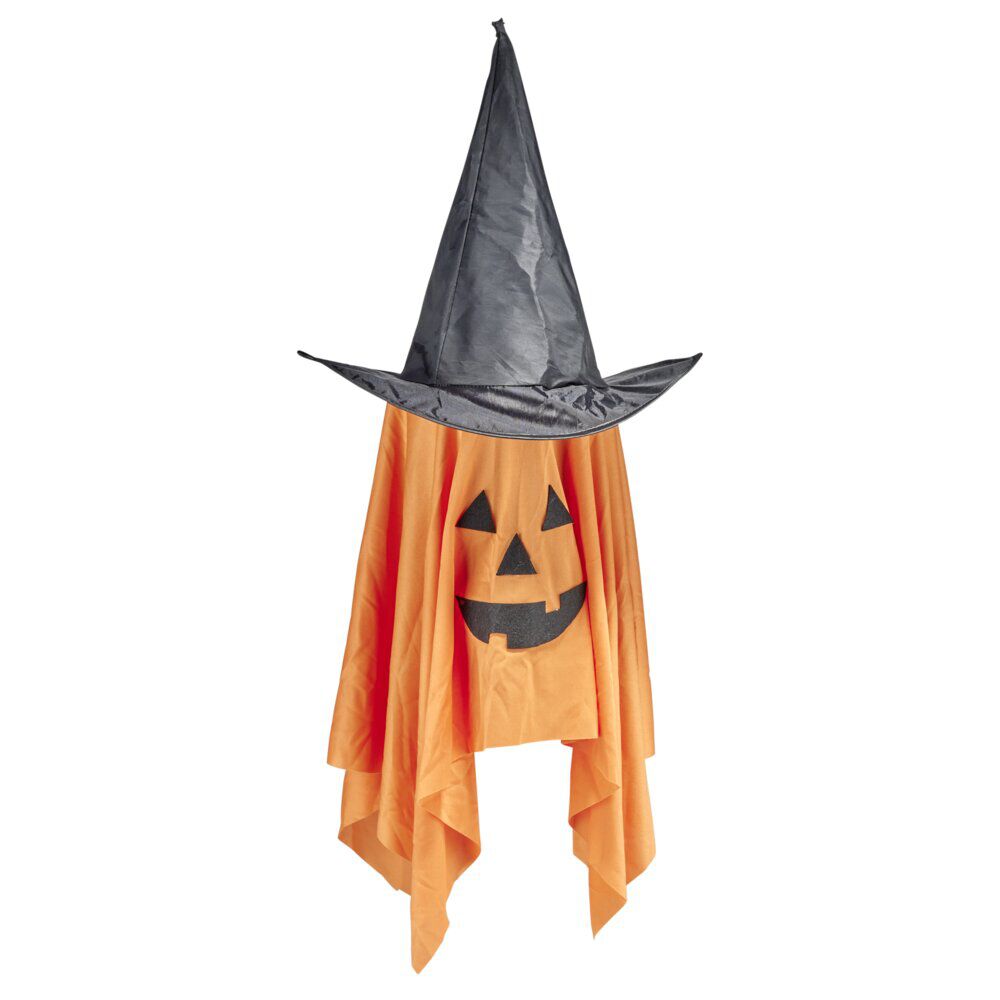 Décoration Halloween fantôme avec chapeau à suspendre Ø37xH85cm (2 modèles)