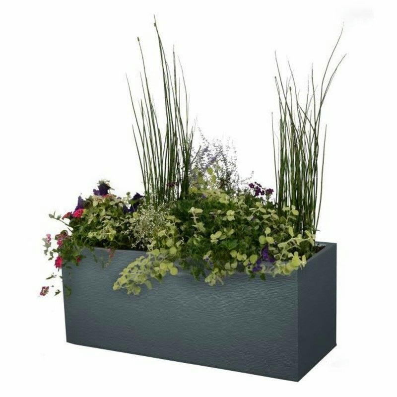 GRAPHIT - Jardinière rectangulaire 100x40x44 cm en polypropylène anthracite