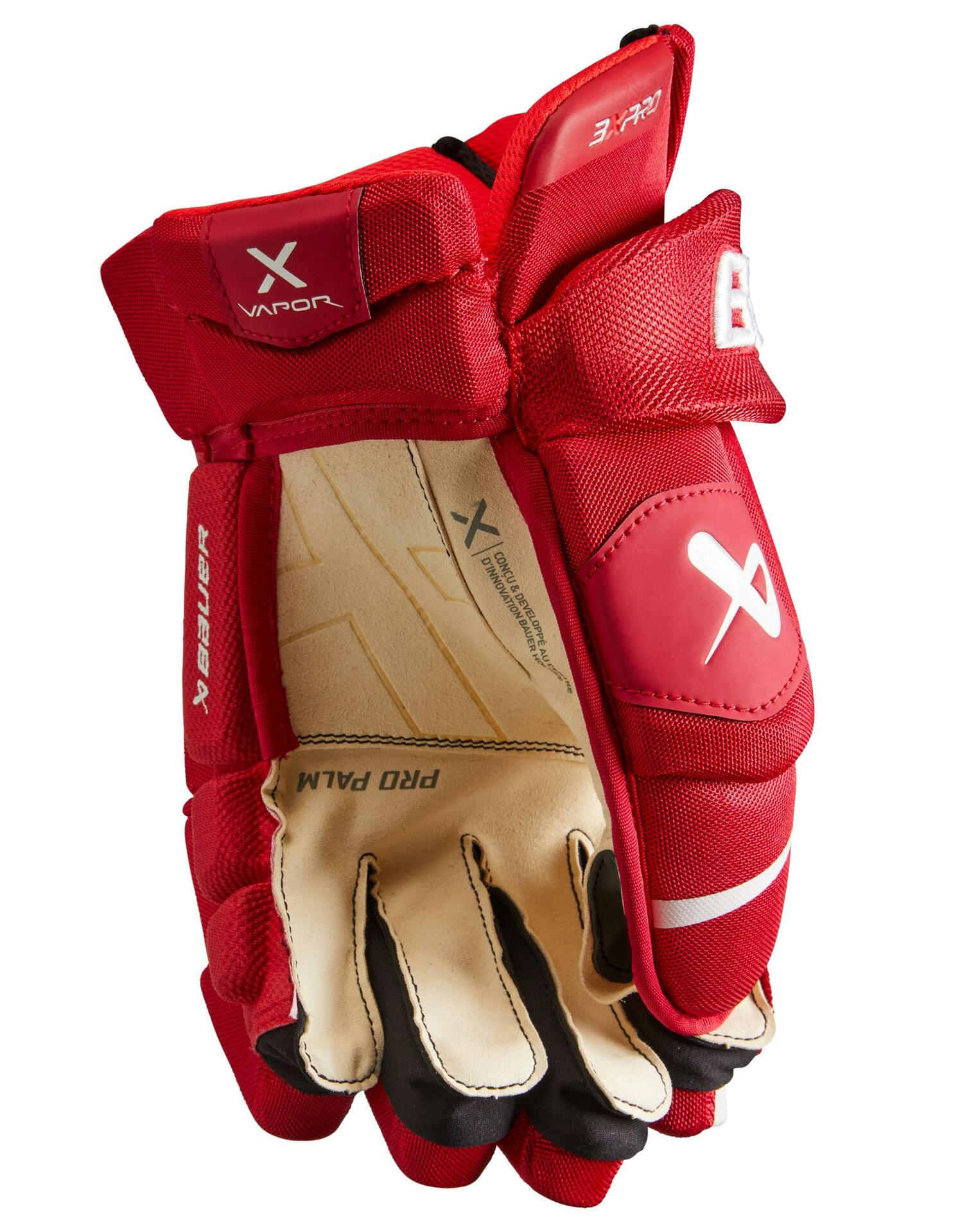 Bauer Vapor 3X Pro Hockey Gloves, Senior, Red
