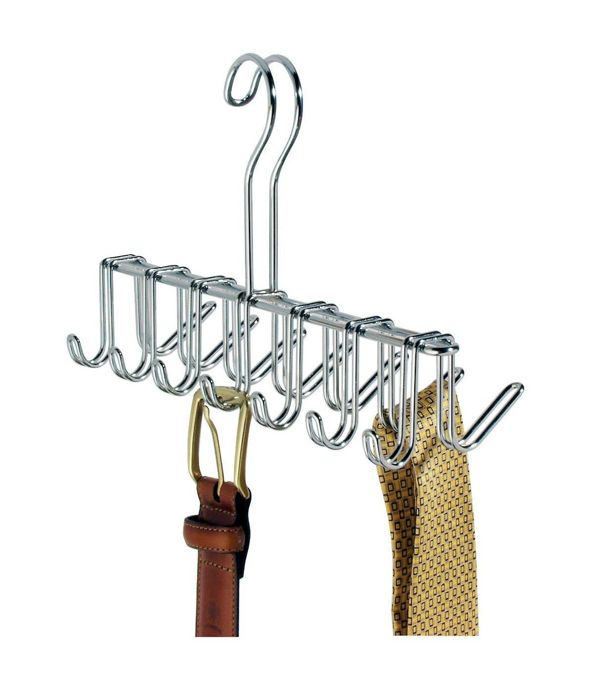 - Porte cravate en métal pour dressing - Argent