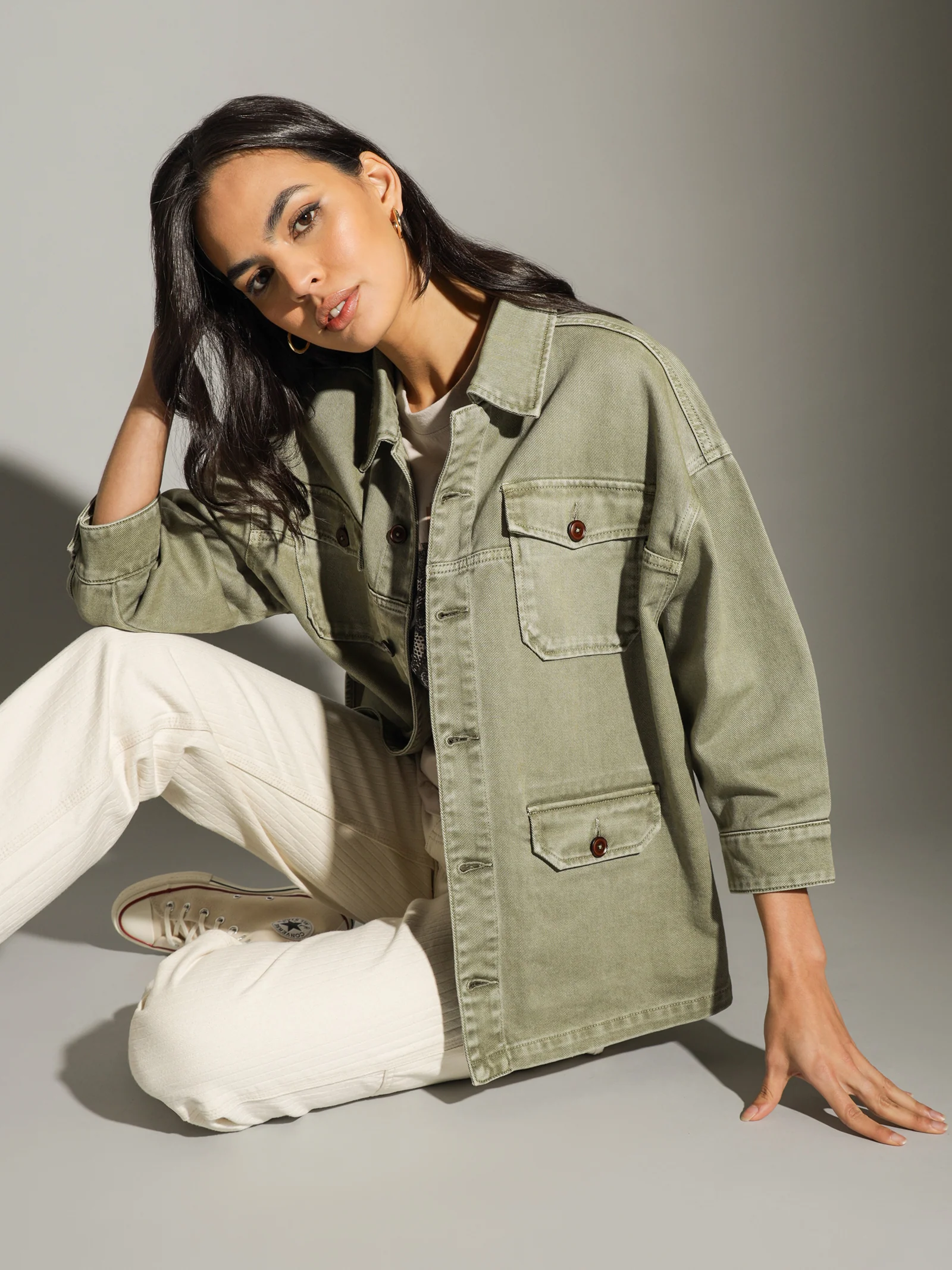 Elyse Army Shacket