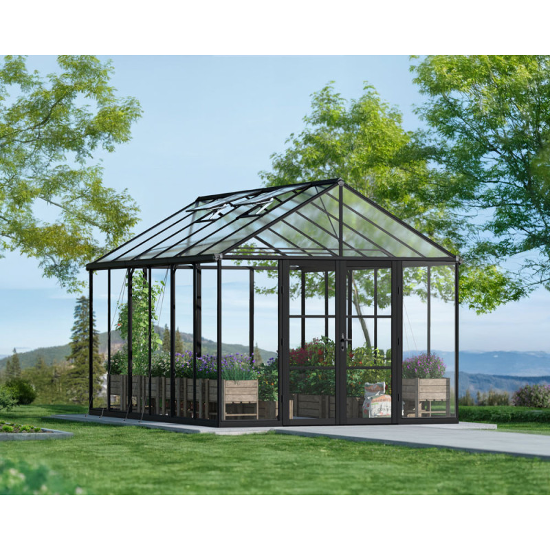 Serre en polycarbonate Aria noire 13,5 m² CANOPIA