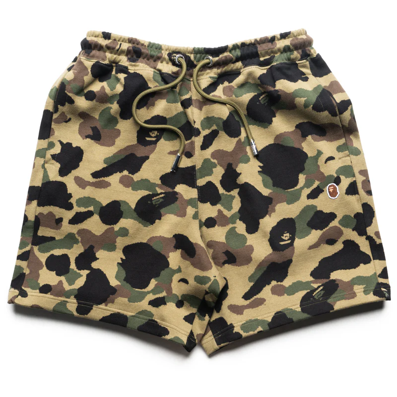 A Bathing Ape 1st Camo Jacquard One Point Sweat Shorts - Green