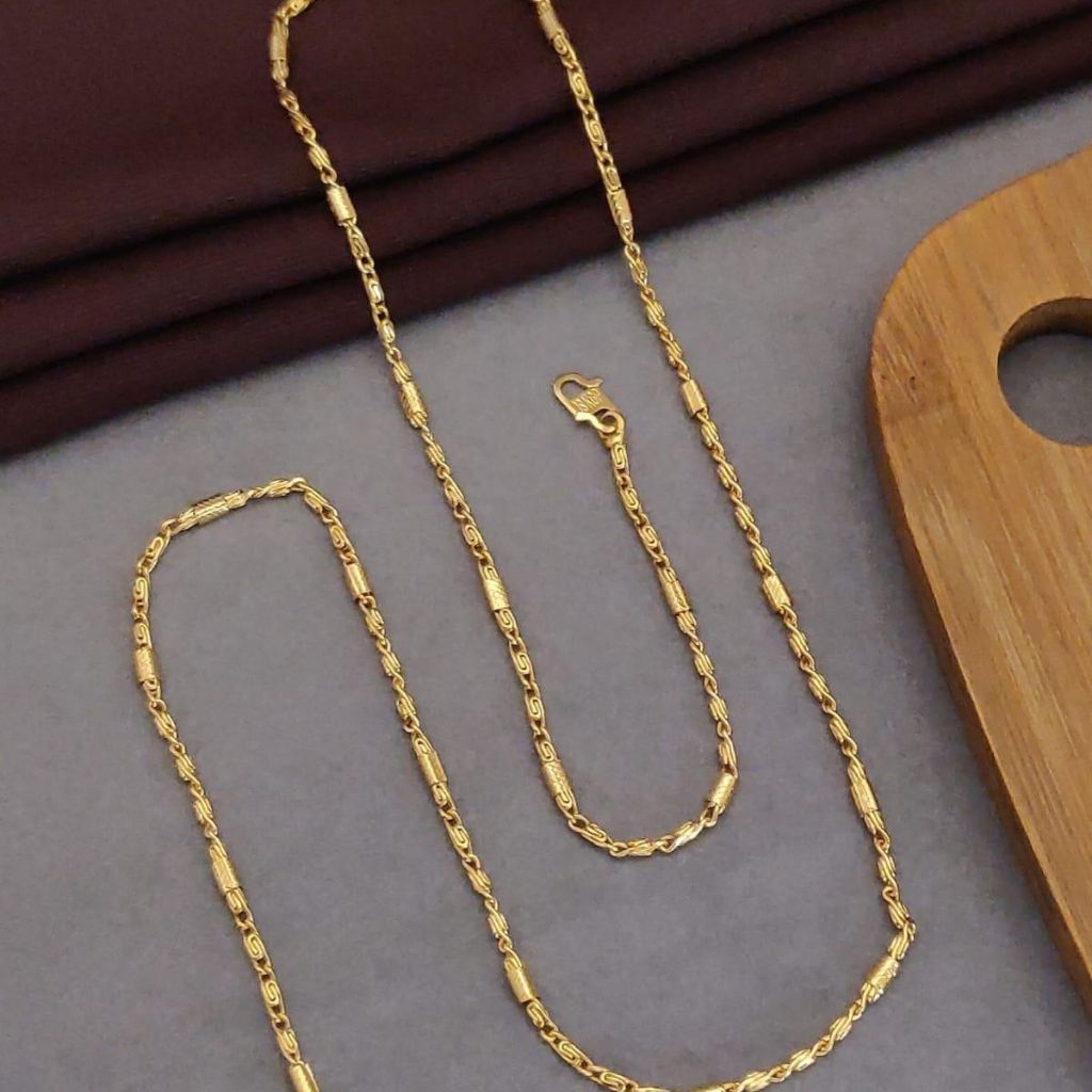 The Colourful Aura Twisted Link 18ct Gold Plated Unisex Chain Necklace