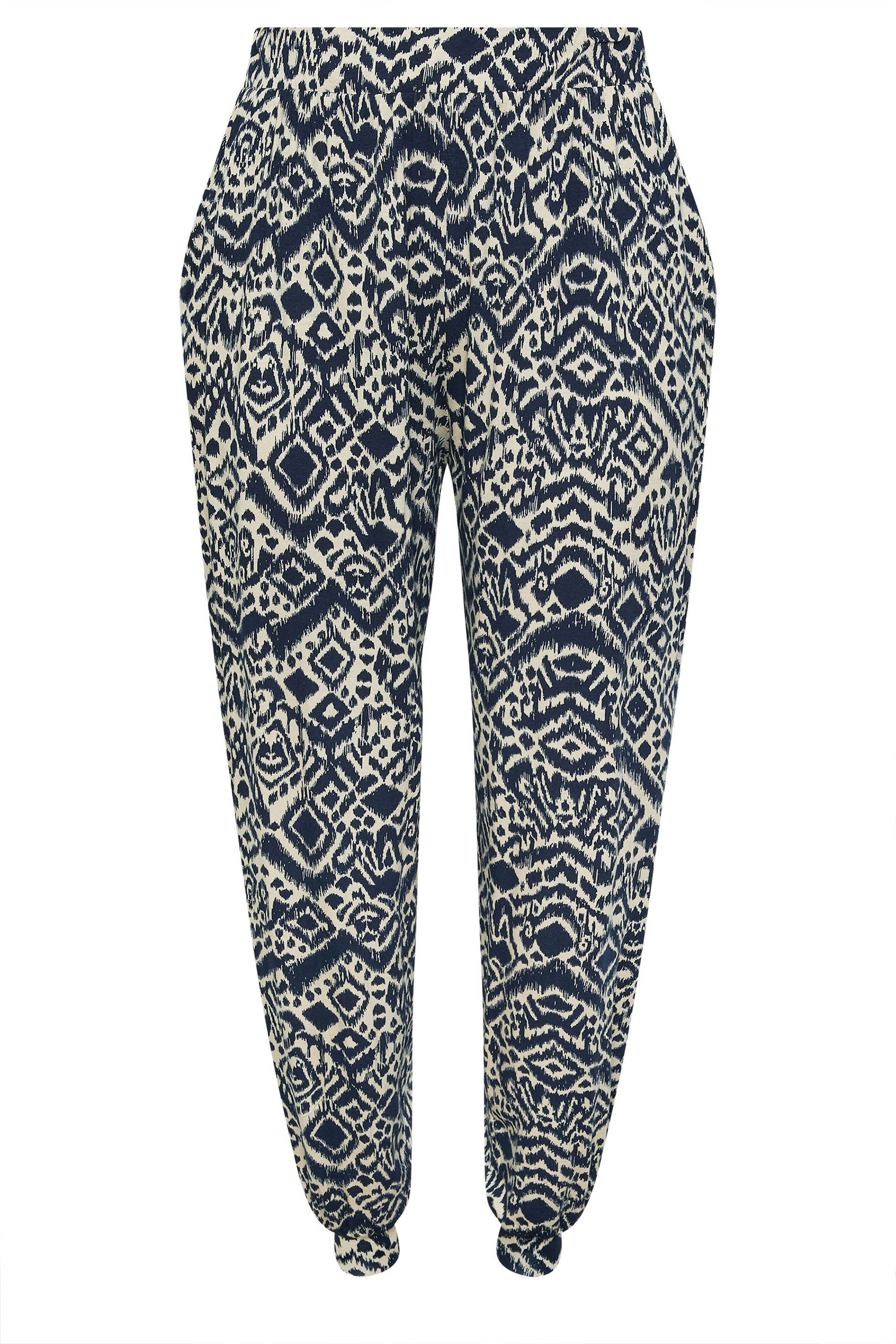 Yours Abstract Cuffed Harem Trousers