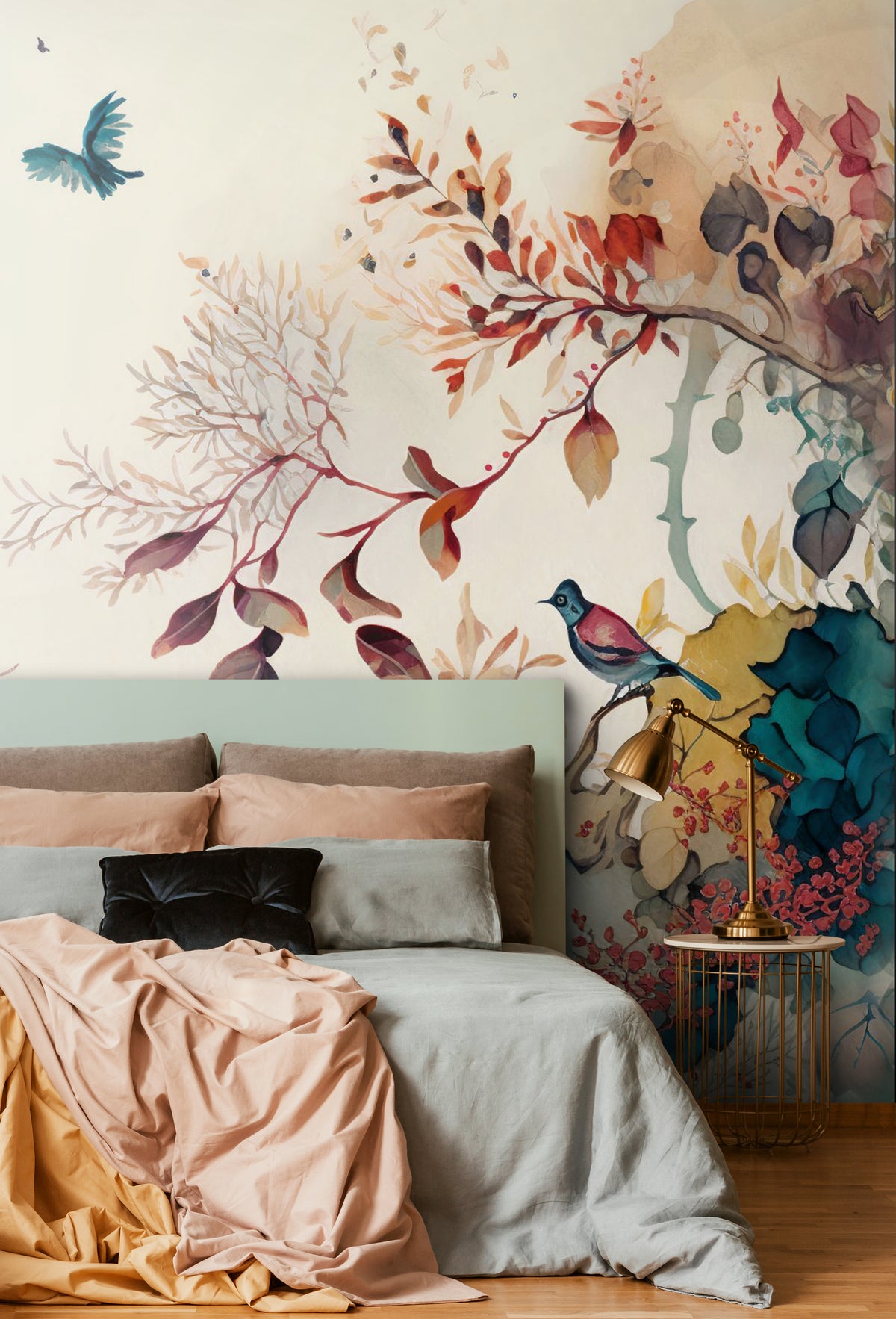 Sanders & Sanders fotobehang tropische jungle bladeren en paradijsvogels meerkleurig 300 x 279 cm 950030