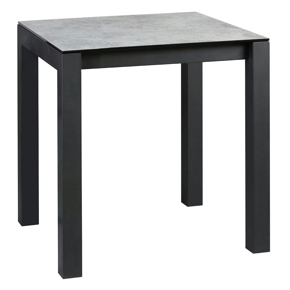 SIXTINE - Table  snack carrée 100cm aspect céramique