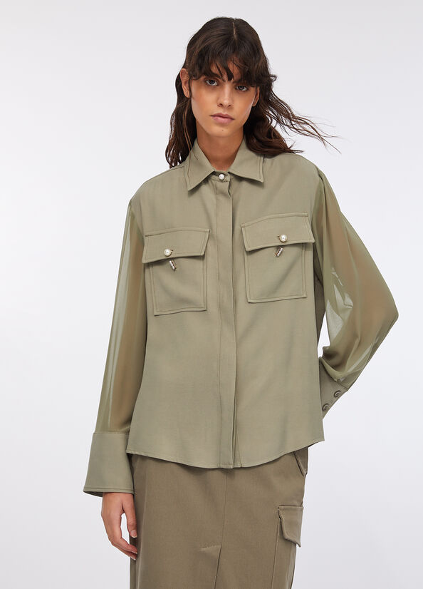 Giacca overshirt in gabardina