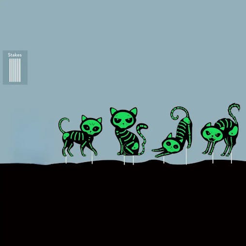 NNETM Midnight Guardian: 4pcs Black Cat Silhouette Yard Sign with Stakes