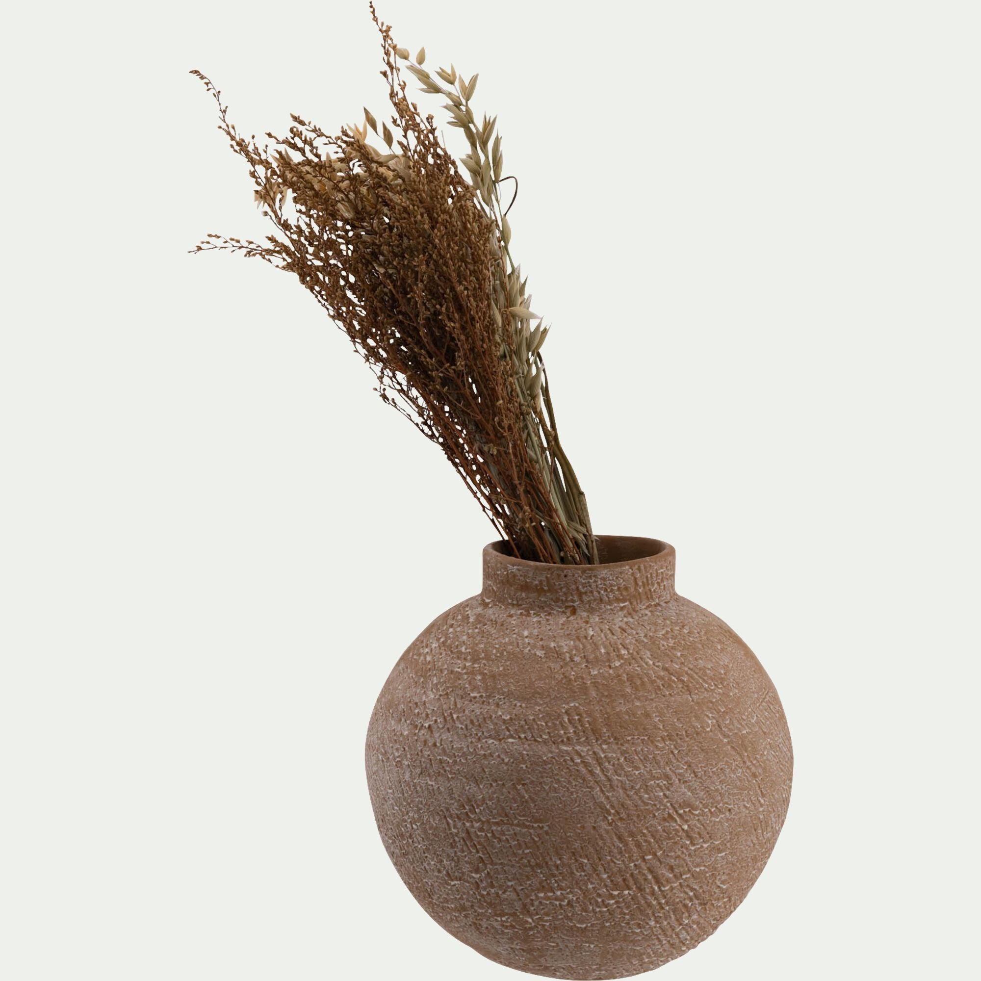 CARAMY - Vase boule en aluminium H20cm - marron