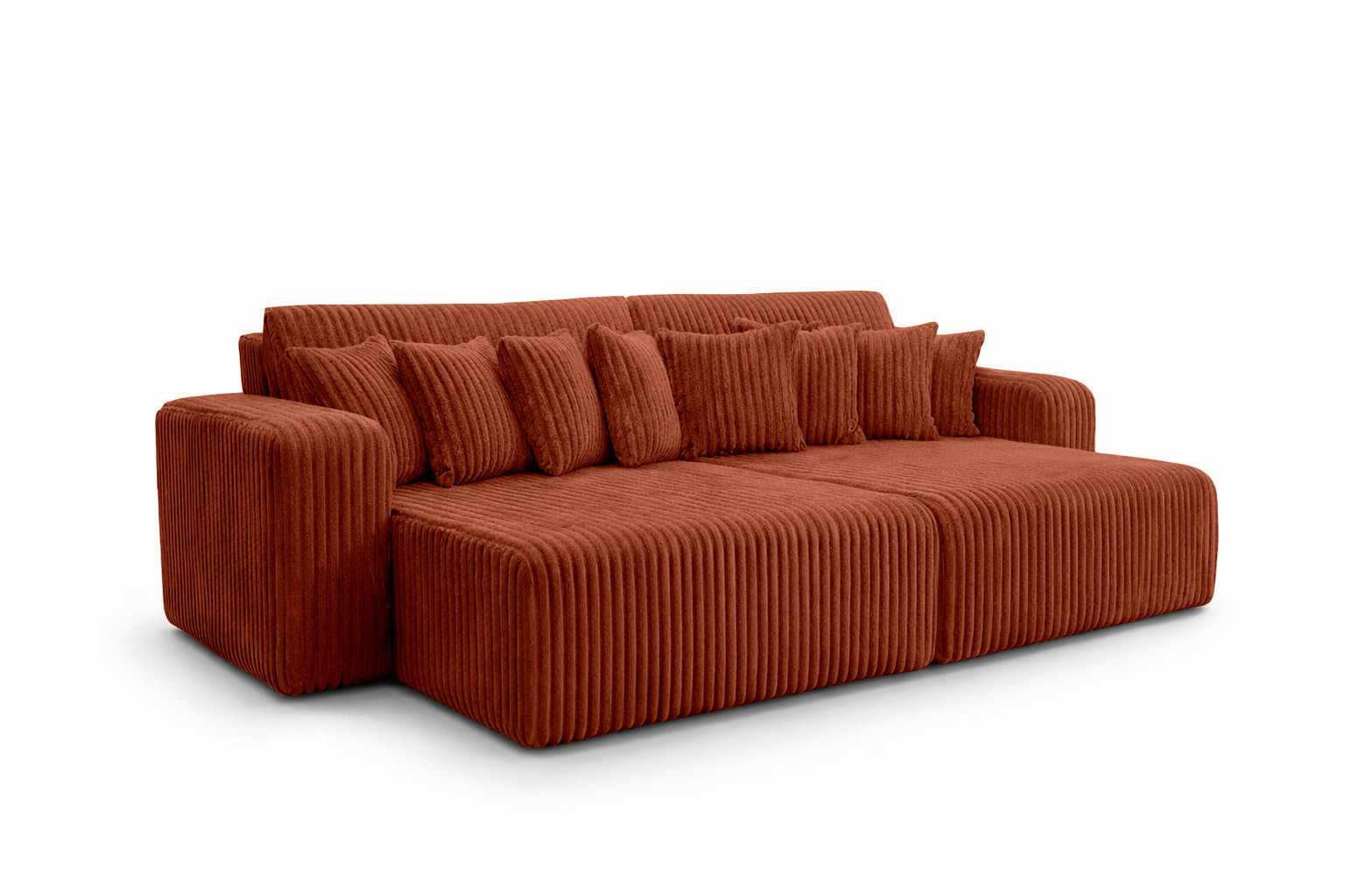 Sofa z funkcją spania, sztruks Tilia, Miedziany, PIANO DOUBLE