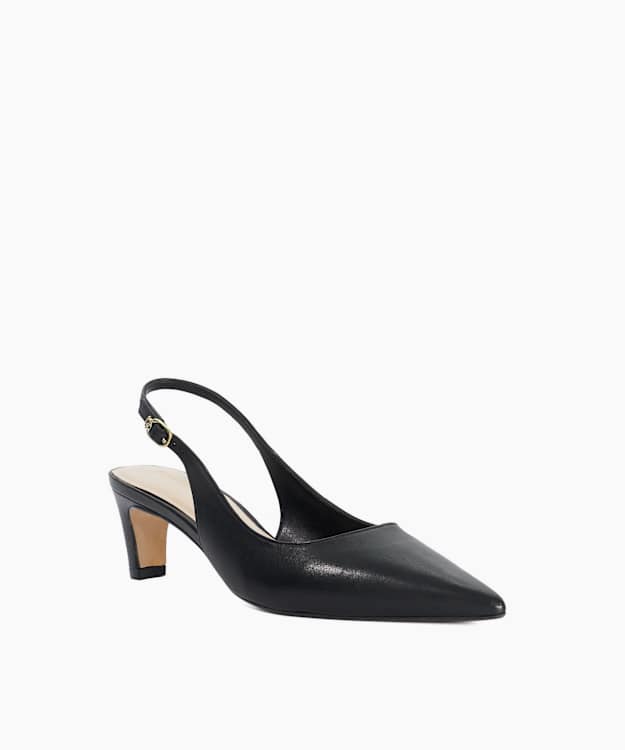 Connection Black - Leather Sling-Back Courts