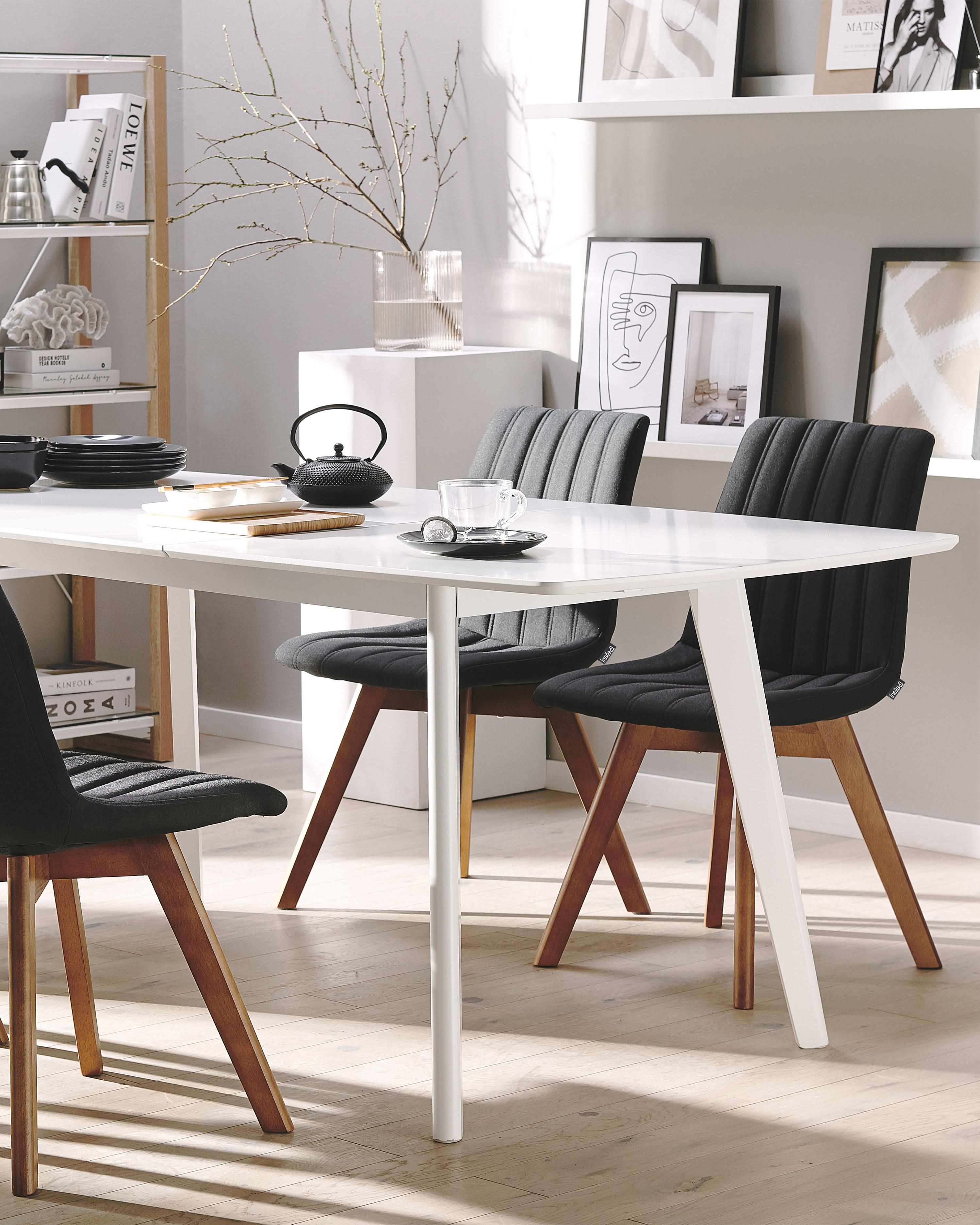 Set of 2 Dining Chairs CALGARY Fabric Black