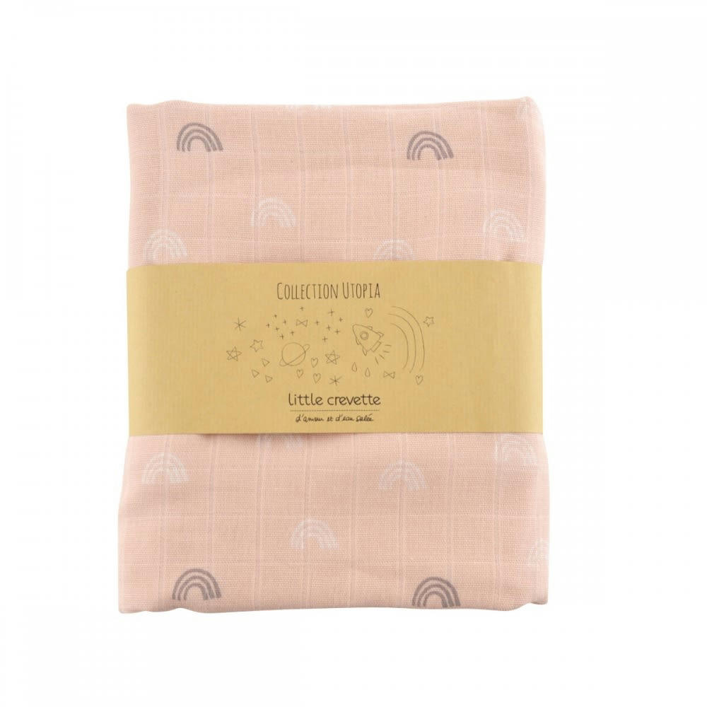 UTOPIA - Maxi-lange coton bio rose 120x120 cm