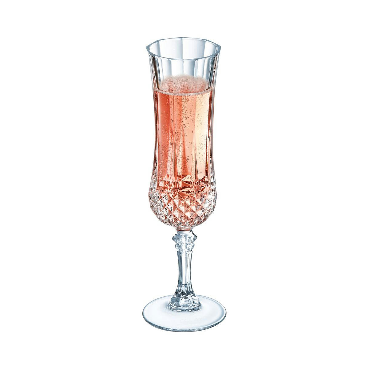 LONGCHAMP - 6 flûtes à Champagne 14cl - Verre ultra transparent au design vintage
