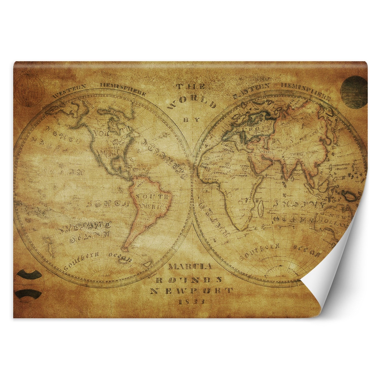 Feeby Fototapeta, Stara retro mapa świata 150x105