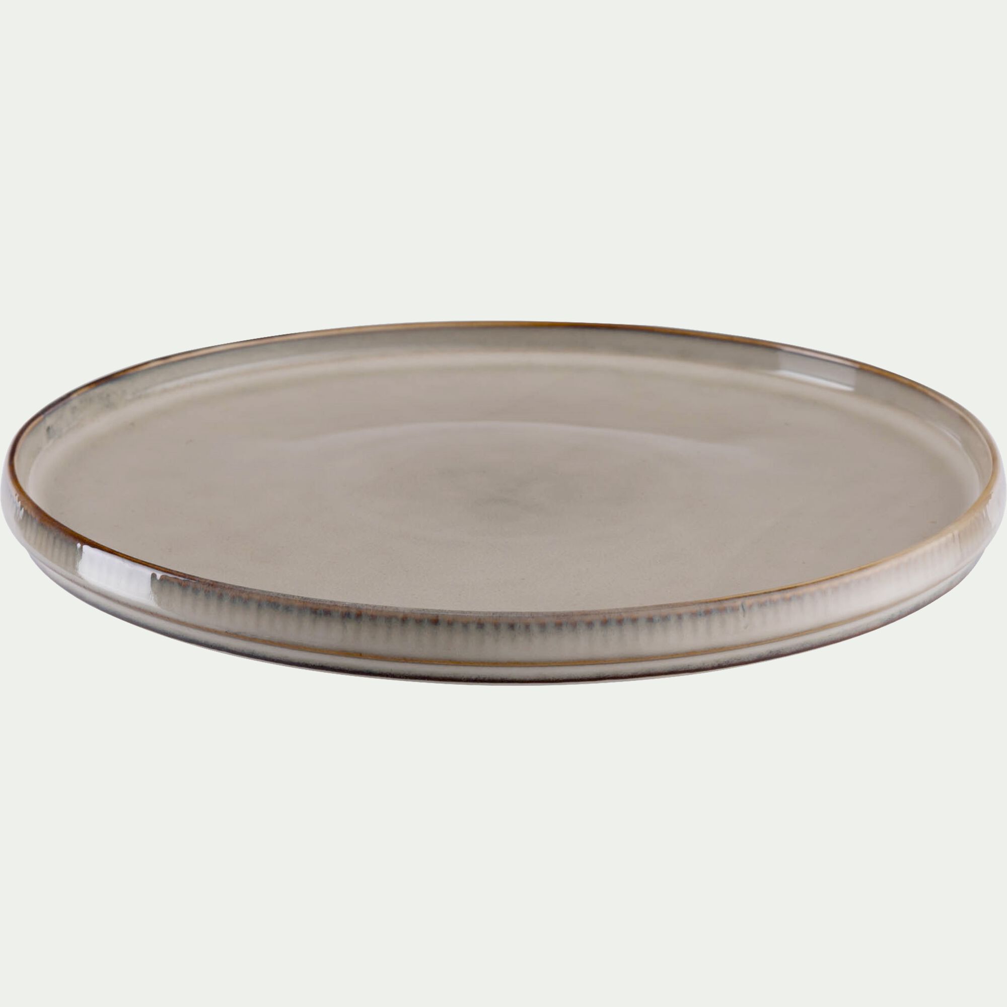 STRIE - Assiette plate en grès D27cm - beige