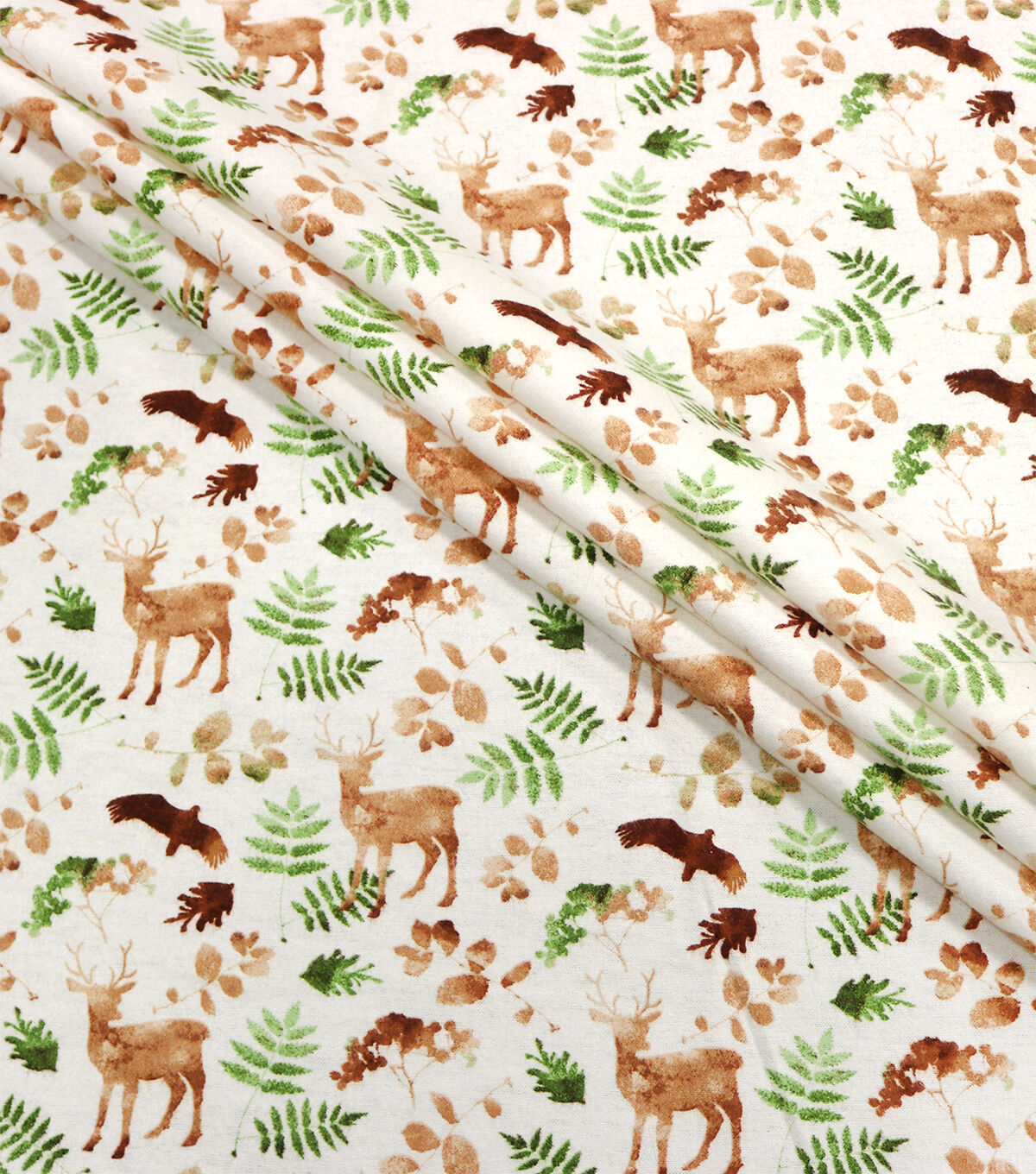 Painterly Woodland Allover Super Snuggle Flannel Fabric