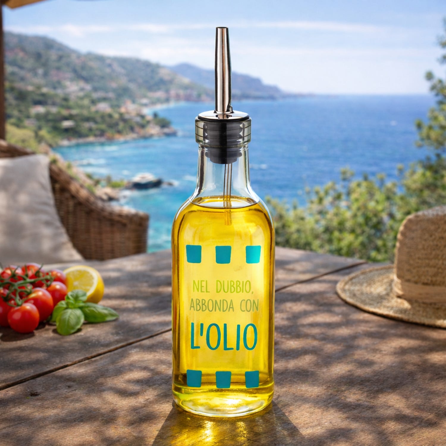 Oliera con beccuccio vetro 200 ml Abbonda con olio Color Bloom