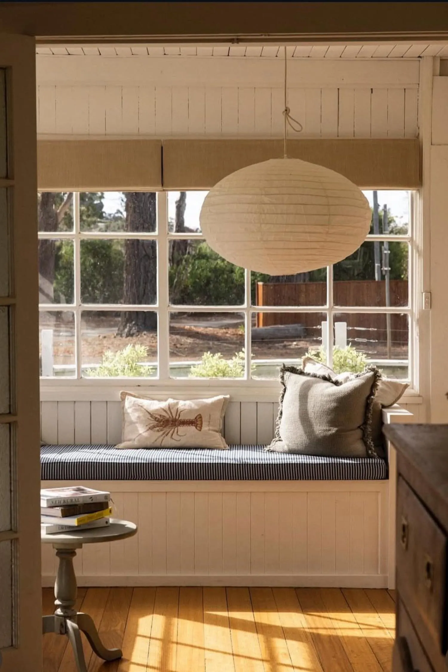 Off-White Linen Oval Pendant Light: Dome Handmade Ceiling Lamp Shade | Modern Farmhouse Boho Decor