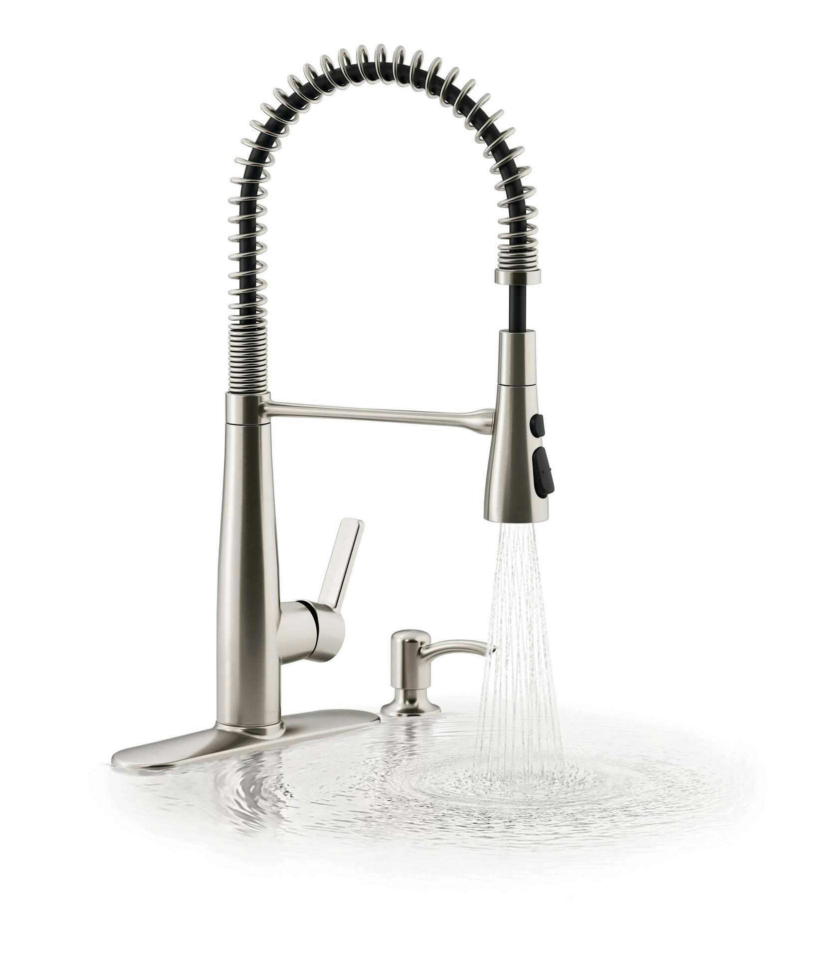 Kohler Simplice Single Handle Semi-Professional Kitchen Faucet, Stainless Steel