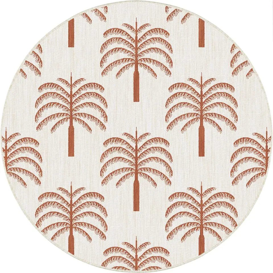 Interieur05 rond buitenkleed roest Oase - 240 x 240 cm