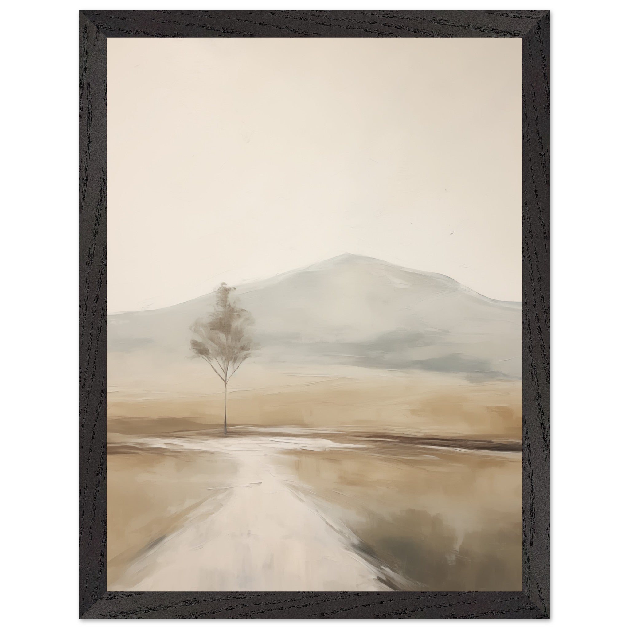 Artfulprints Poster met Lijst Abstract - Tree path  - 30x40 cm - Taupe
