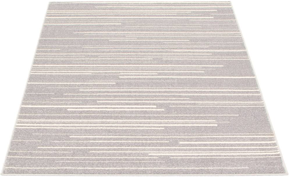 ECARPET Fika Indoor Area Rug, Silver/Cream, Assorted Sizes