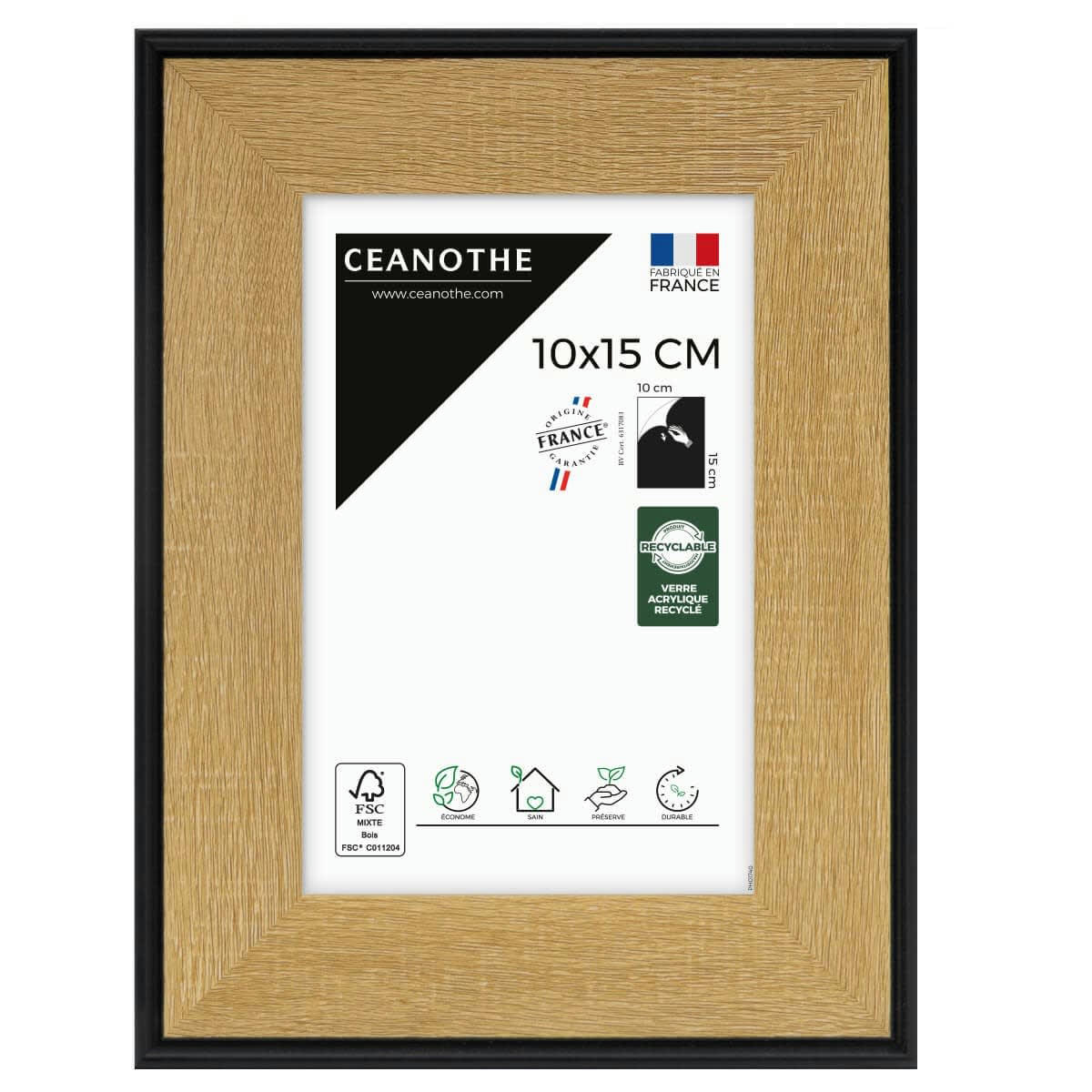 LOFT - Cadre photo marron et noir 10x15 cm résine recyclée