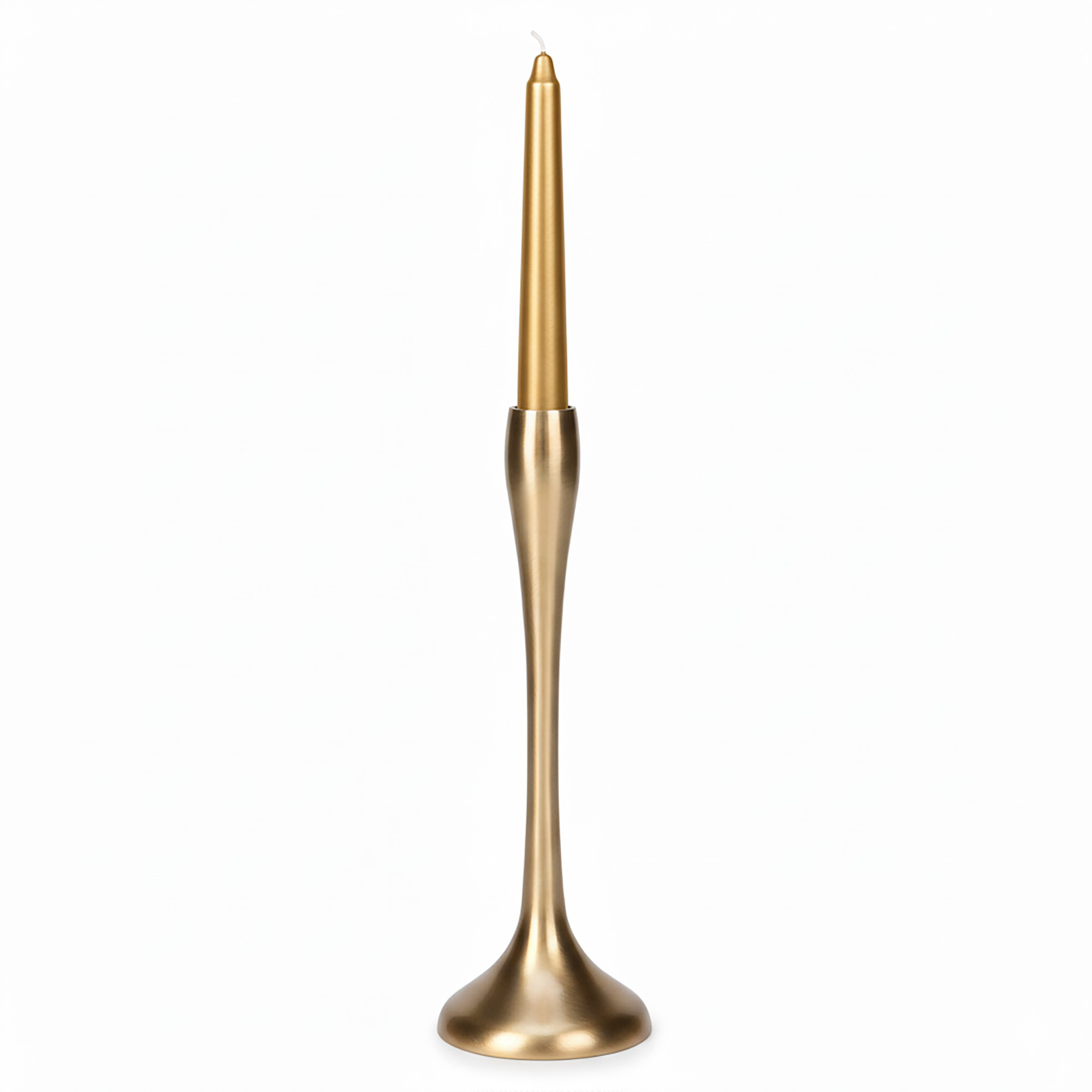 Świecznik Metalowy Pojedynczy Na Świecę Świeczki Świąteczny Glamour 25,5 Cm