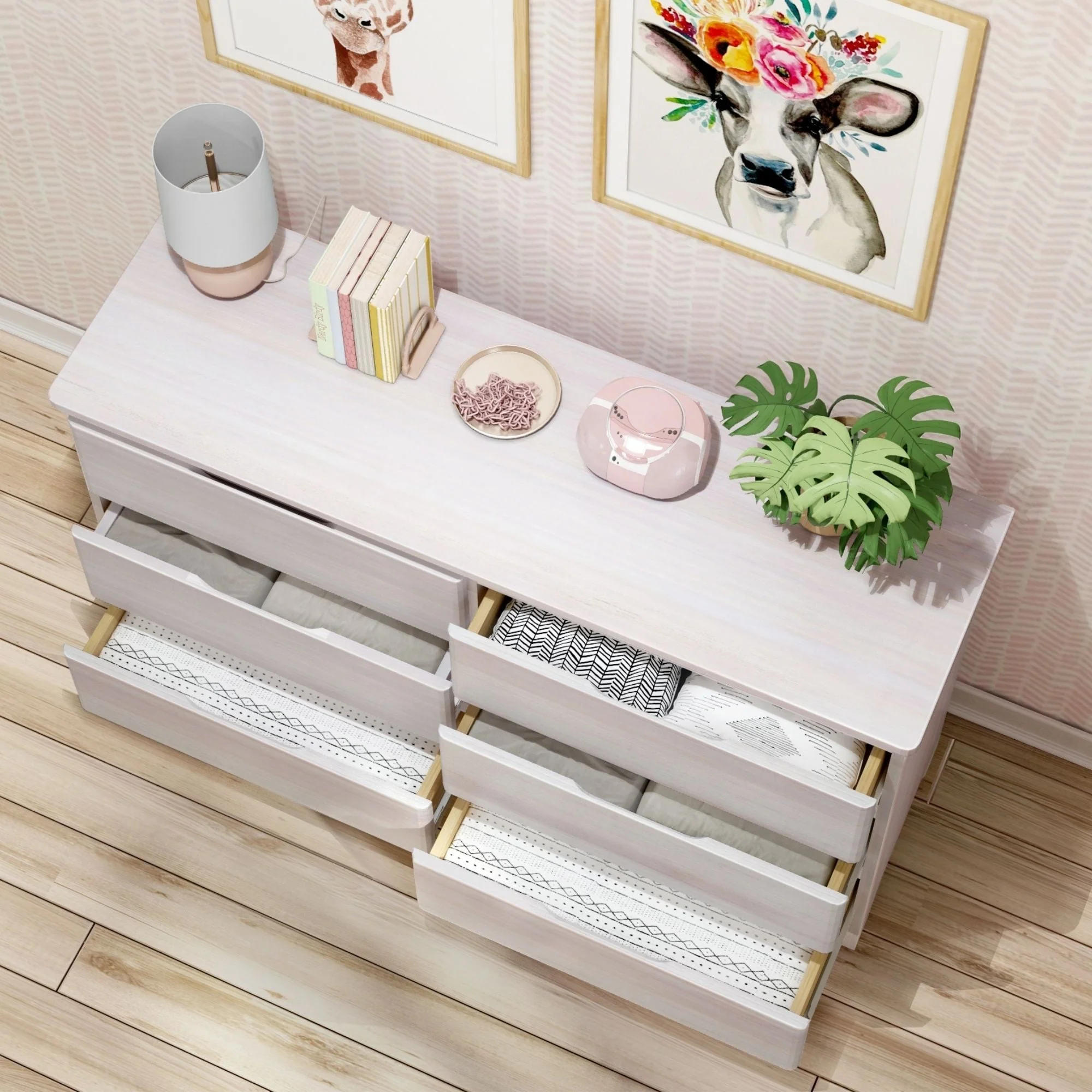 Max and Lily Farmhouse 6 Drawer Dresser