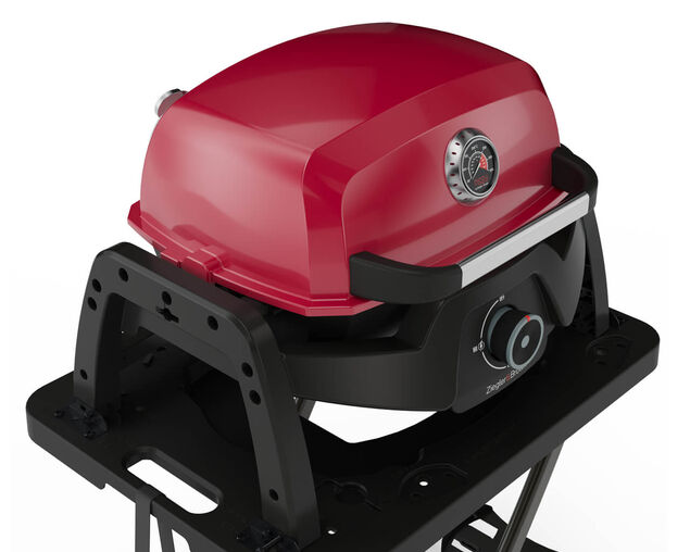 Ziggy Elite Nomad Single Burner Flame Failure BBQ plus Cart Bundle - Chilli Red