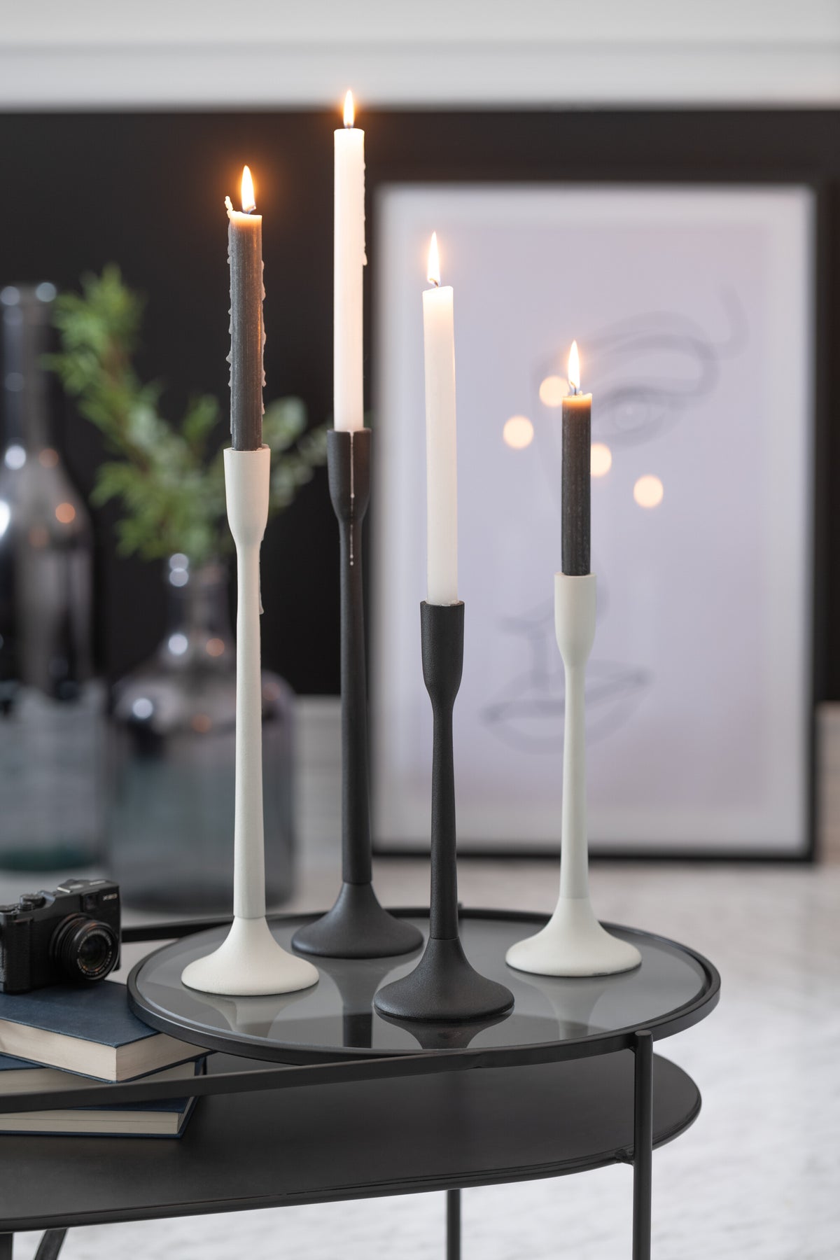 J-Line kandelaar – metaal – zwart
