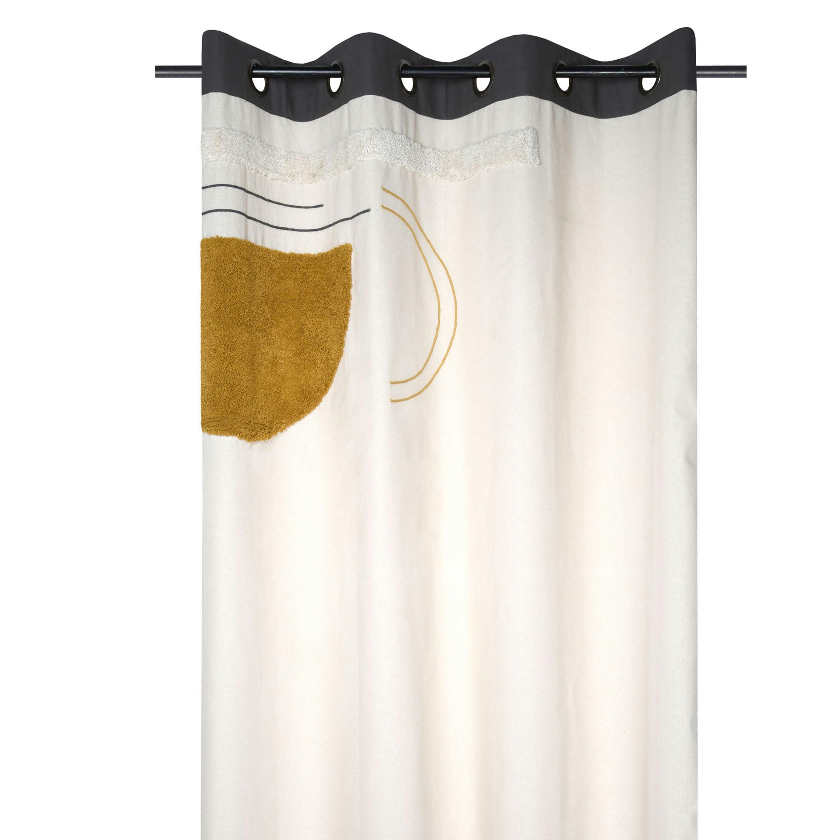 - Rideau d'ameublement au style contemporain coton ecru 140x260 cm