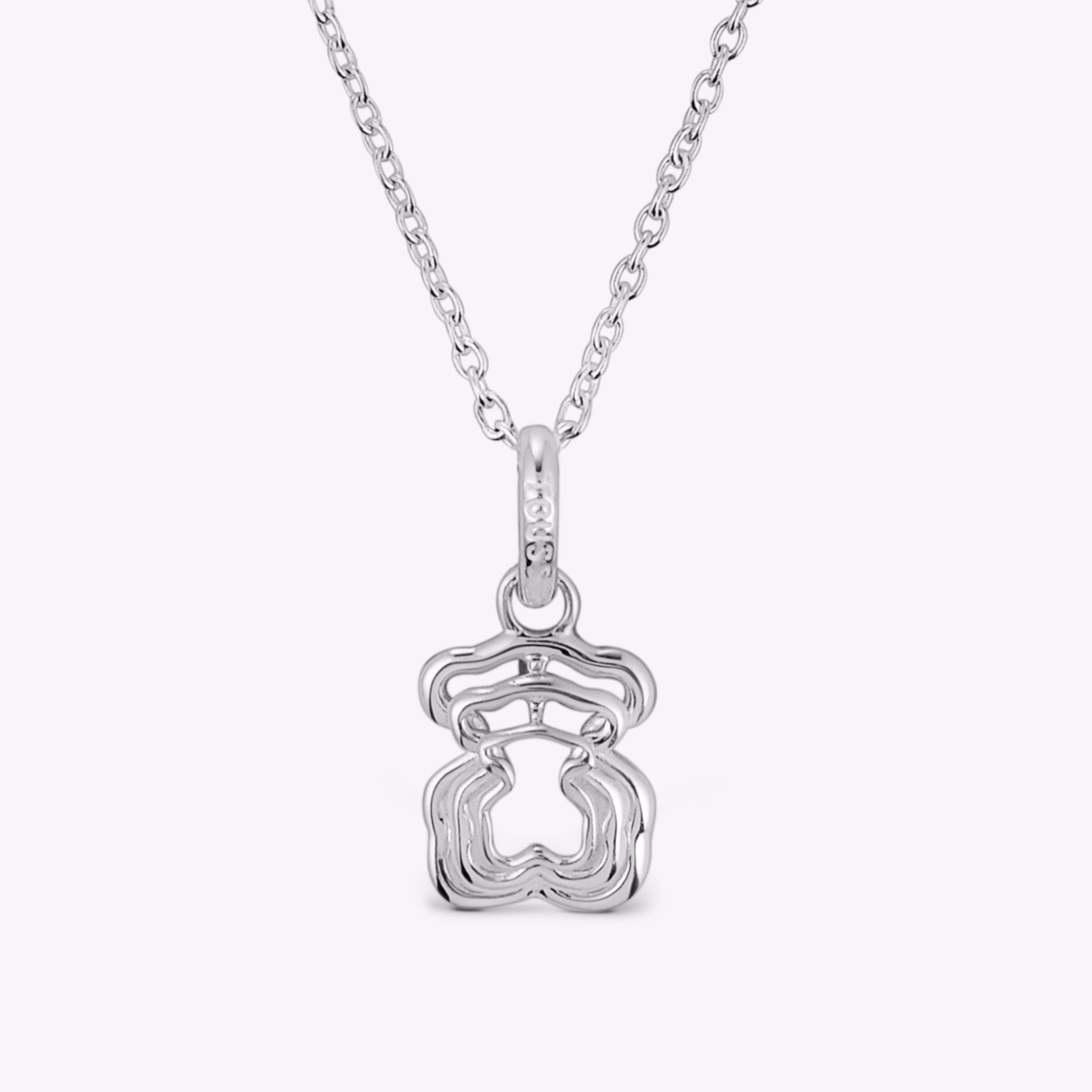 Collar triple oso de plata Bickie