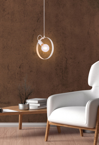 Lampa wisząca biała NEXO 1xE27x40W wym: 100x25x3 cm Candellux
